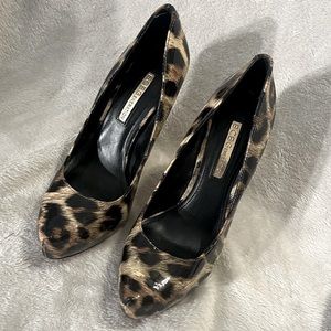 NWOT BCBG Patent leather animal print high heels
